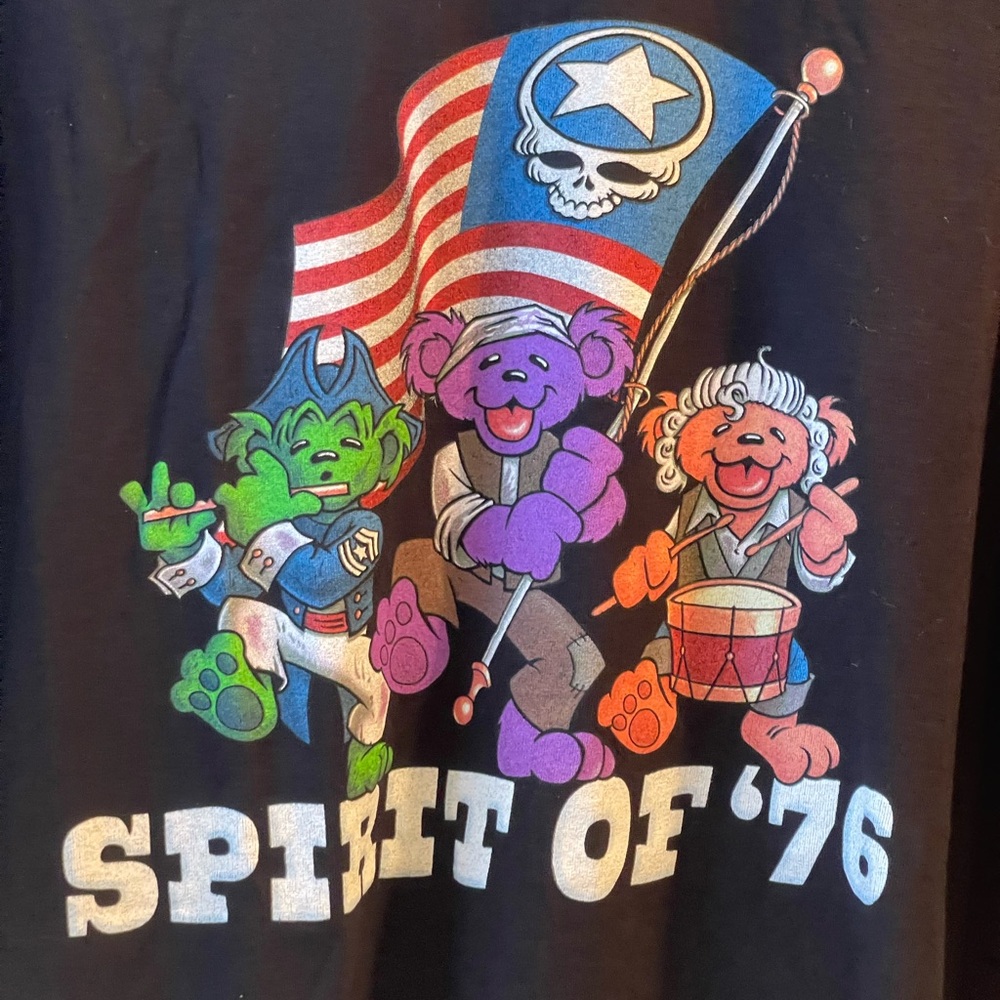 Liquid Blue Spirit of '76 Kids Tee - Black with Colorful Characters